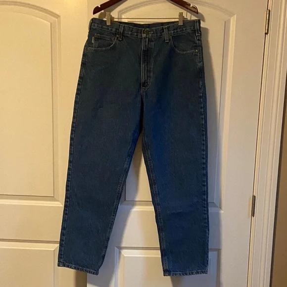 Carhartt Men’s Relaxed Fit Blue Denim Jeans 38 x 31 - Picture 2 of 7